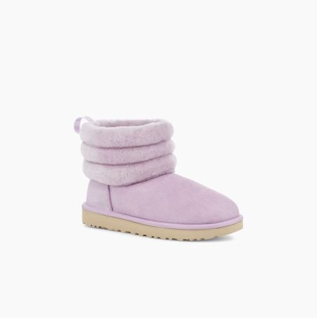 UGG Classic Mini Fluff Quilted Light Pink Boots for Women (SYZE37598)